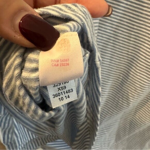 Victoria’s Secret Blue Striped Button Front Drawstring Cami Dress Size Small - Picture 10 of 11